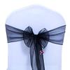 VDS Pack of 200 Organza Chair Sashes for Weddings & Events Dcor | Sheer Shiny Dining Chair Bows for Banquet, Party, Reception | Reusable Decorative Sash for Folding & Chiavari Chairs - Black view 1