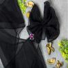 VDS Pack of 200 Organza Chair Sashes for Weddings & Events Dcor | Sheer Shiny Dining Chair Bows for Banquet, Party, Reception | Reusable Decorative Sash for Folding & Chiavari Chairs - Black view 3