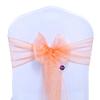 VDS Pack of 200 Organza Chair Sashes for Weddings & Events Dcor | Sheer Shiny Dining Chair Bows for Banquet, Party, Reception | Reusable Decorative Sash for Folding & Chiavari Chairs - Peach view 1