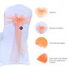 VDS Pack of 200 Organza Chair Sashes for Weddings & Events Dcor | Sheer Shiny Dining Chair Bows for Banquet, Party, Reception | Reusable Decorative Sash for Folding & Chiavari Chairs - Peach view 2