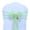 VDS Pack of 200 Organza Chair Sashes for Weddings & Events Dcor | Sheer Shiny Dining Chair Bows for Banquet, Party, Reception | Reusable Decorative Sash for Folding & Chiavari Chairs - Apple Green view 1