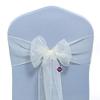 VDS Pack of 200 Organza Chair Sashes for Weddings & Events Dcor | Sheer Shiny Dining Chair Bows for Banquet, Party, Reception | Reusable Decorative Sash for Folding & Chiavari Chairs - Ivory view 1