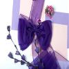 VDS Pack of 200 Organza Chair Sashes for Weddings & Events Dcor | Sheer Shiny Dining Chair Bows for Banquet, Party, Reception | Reusable Decorative Sash for Folding & Chiavari Chairs - Cadbury Purple view 3