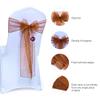 VDS Pack of 50 Organza Chair Sashes for Weddings & Events Dcor | Sheer Shiny Dining Chair Bows for Banquet, Party, Reception | Reusable Decorative Sash for Folding & Chiavari Chairs - Bronze view 2
