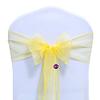 VDS Pack of 200 Organza Chair Sashes for Weddings & Events Dcor | Sheer Shiny Dining Chair Bows for Banquet, Party, Reception | Reusable Decorative Sash for Folding & Chiavari Chairs - Yellow view 1