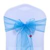 VDS Pack of 200 Organza Chair Sashes for Weddings & Events Dcor | Sheer Shiny Dining Chair Bows for Banquet, Party, Reception | Reusable Decorative Sash for Folding & Chiavari Chairs - Blue view 1