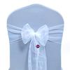 VDS Pack of 200 Organza Chair Sashes for Weddings & Events Dcor | Sheer Shiny Dining Chair Bows for Banquet, Party, Reception | Reusable Decorative Sash for Folding & Chiavari Chairs - White view 1