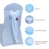 VDS Pack of 200 Organza Chair Sashes for Weddings & Events Dcor | Sheer Shiny Dining Chair Bows for Banquet, Party, Reception | Reusable Decorative Sash for Folding & Chiavari Chairs - White view 2