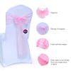 VDS Pack of 200 Organza Chair Sashes for Weddings & Events Dcor | Sheer Shiny Dining Chair Bows for Banquet, Party, Reception | Reusable Decorative Sash for Folding & Chiavari Chairs - Blush Pink view 2