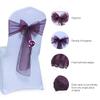 VDS Pack of 200 Organza Chair Sashes for Weddings & Events Dcor | Sheer Shiny Dining Chair Bows for Banquet, Party, Reception | Reusable Decorative Sash for Folding & Chiavari Chairs - Plum view 2