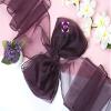 VDS Pack of 200 Organza Chair Sashes for Weddings & Events Dcor | Sheer Shiny Dining Chair Bows for Banquet, Party, Reception | Reusable Decorative Sash for Folding & Chiavari Chairs - Plum view 3