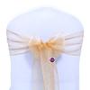 VDS Pack of 75 Organza Chair Sashes for Weddings & Events Dcor | Sheer Shiny Dining Chair Bows for Banquet, Party, Reception | Reusable Decorative Sash for Folding & Chiavari Chairs - Champagne view 1