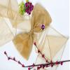 VDS Pack of 75 Organza Chair Sashes for Weddings & Events Dcor | Sheer Shiny Dining Chair Bows for Banquet, Party, Reception | Reusable Decorative Sash for Folding & Chiavari Chairs - Champagne view 2