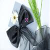 VDS Pack of 200 Organza Chair Sashes for Weddings & Events Dcor | Sheer Shiny Dining Chair Bows for Banquet, Party, Reception | Reusable Decorative Sash for Folding & Chiavari Chairs - Silver Grey view 3