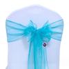 VDS Pack of 200 Organza Chair Sashes for Weddings & Events Dcor | Sheer Shiny Dining Chair Bows for Banquet, Party, Reception | Reusable Decorative Sash for Folding & Chiavari Chairs - Light Teal view 1