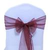 VDS Pack of 200 Organza Chair Sashes for Weddings & Events Dcor | Sheer Shiny Dining Chair Bows for Banquet, Party, Reception | Reusable Decorative Sash for Folding & Chiavari Chairs - Burgundy view 1