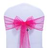 VDS Pack of 200 Organza Chair Sashes for Weddings & Events Dcor | Sheer Shiny Dining Chair Bows for Banquet, Party, Reception | Reusable Decorative Sash for Folding & Chiavari Chairs - Magenta view 1