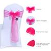 VDS Pack of 200 Organza Chair Sashes for Weddings & Events Dcor | Sheer Shiny Dining Chair Bows for Banquet, Party, Reception | Reusable Decorative Sash for Folding & Chiavari Chairs - Magenta view 2