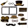 Amscan Glitz & Glam Jumbo Photo Prop Kit, 1 Pack, Black/Gold view 1