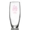 Personalized Color Printed Stemless Champagne Glass - Love Laughter And Happily Ever After - Pink - 24 pack view 1