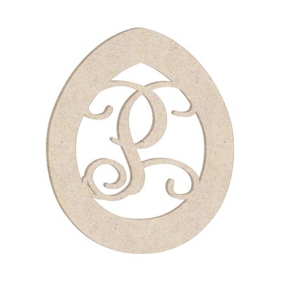 24" Easter Egg Monogram Letter Unfinished Wood Initial P (Sizes 12"-30")