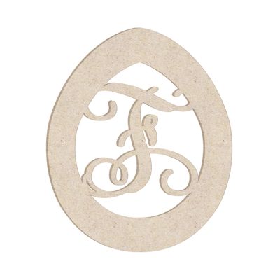 24" Easter Egg Monogram Letter Unfinished Wood Initial F (Sizes 12"-30")