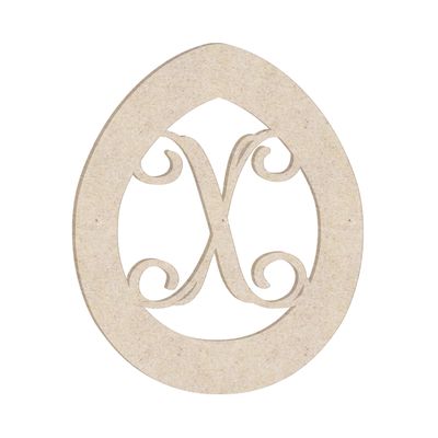 24" Easter Egg Monogram Letter Unfinished Wood Initial X (Sizes 12"-30")