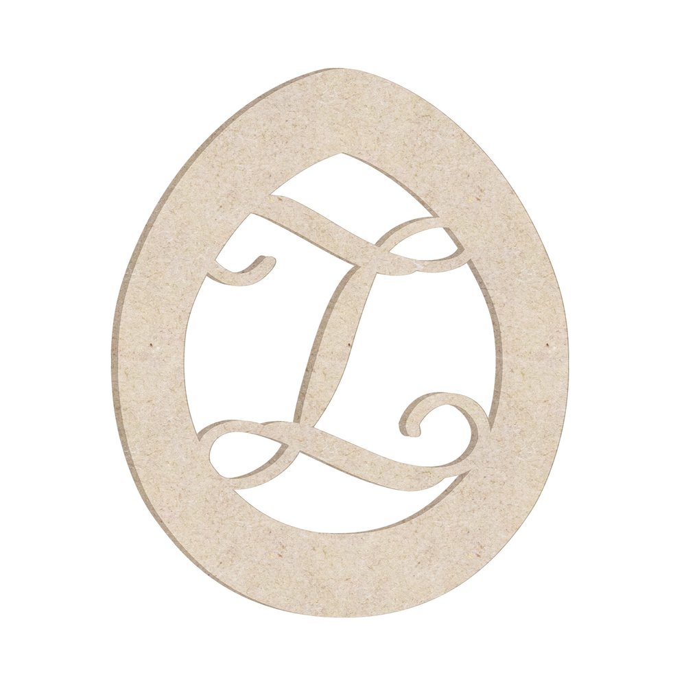24" Easter Egg Monogram Letter Unfinished Wood Initial Z (Sizes 12"-30")