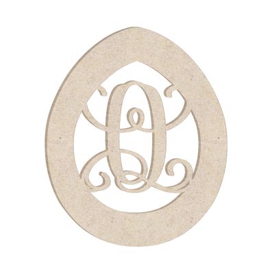 24" Easter Egg Monogram Letter Unfinished Wood Initial Q (Sizes 12"-30")