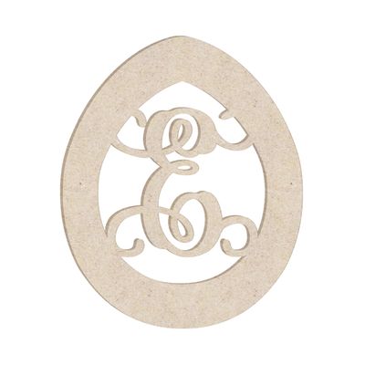 24" Easter Egg Monogram Letter Unfinished Wood Initial E (Sizes 12"-30")