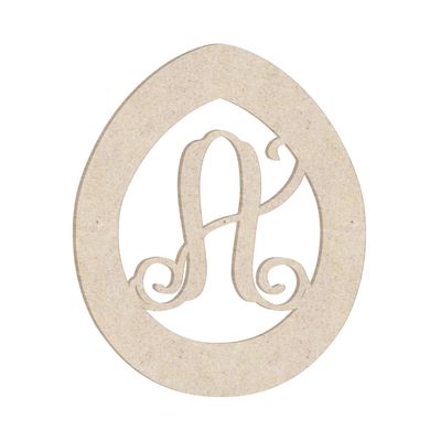 12" Easter Egg Monogram Letter Unfinished Wood Initial A (Sizes 12"-30")