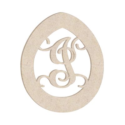 24" Easter Egg Monogram Letter Unfinished Wood Initial I (Sizes 12"-30")