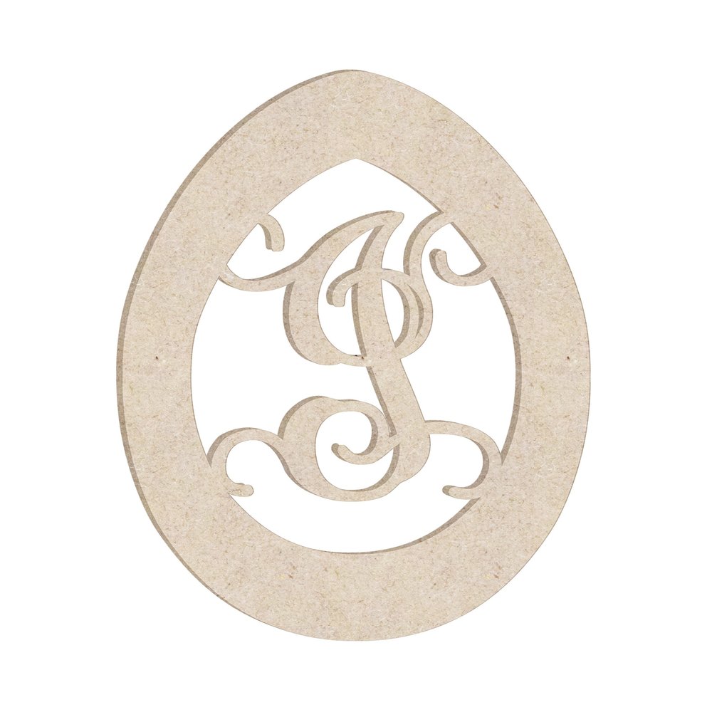 24" Easter Egg Monogram Letter Unfinished Wood Initial I (Sizes 12"-30")