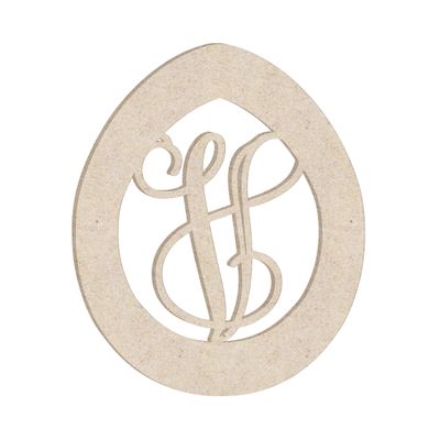 24" Easter Egg Monogram Letter Unfinished Wood Initial V (Sizes 12"-30")