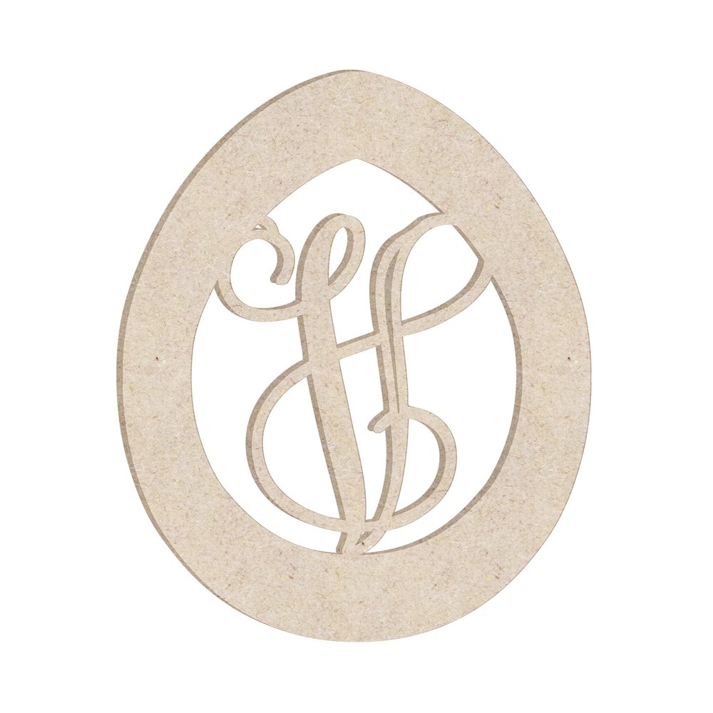24" Easter Egg Monogram Letter Unfinished Wood Initial V (Sizes 12"-30")