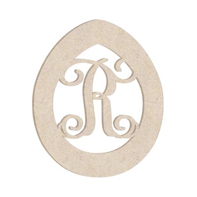 24" Easter Egg Monogram Letter Unfinished Wood Initial R (Sizes 12"-30")