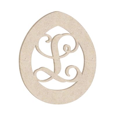 24" Easter Egg Monogram Letter Unfinished Wood Initial L (Sizes 12"-30")