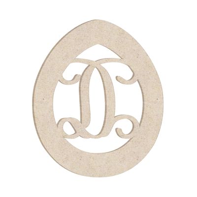 24" Easter Egg Monogram Letter Unfinished Wood Initial D (Sizes 12"-30")