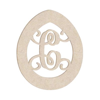 24" Easter Egg Monogram Letter Unfinished Wood Initial C (Sizes 12"-30")