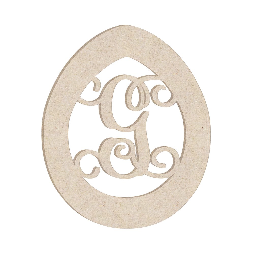 24" Easter Egg Monogram Letter Unfinished Wood Initial G (Sizes 12"-30")