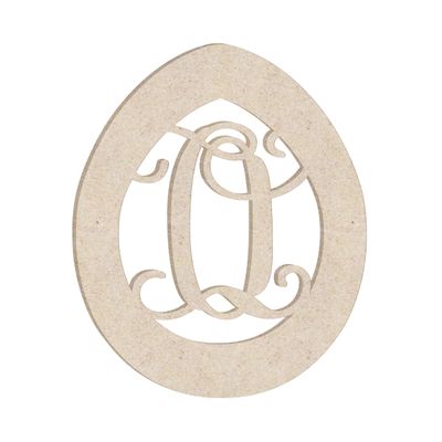 24" Easter Egg Monogram Letter Unfinished Wood Initial O (Sizes 12"-30")