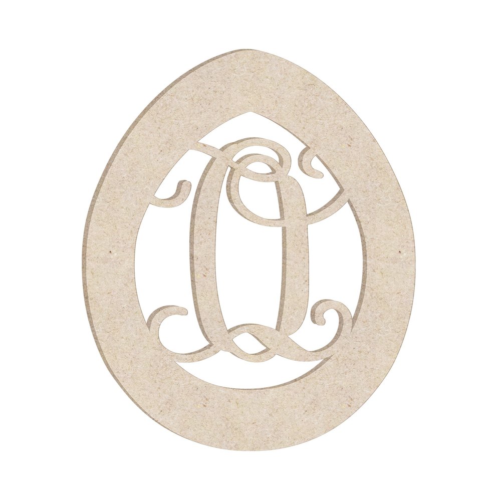 24" Easter Egg Monogram Letter Unfinished Wood Initial O (Sizes 12"-30")