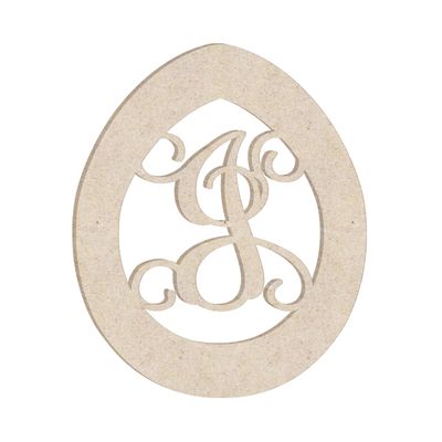 24" Easter Egg Monogram Letter Unfinished Wood Initial J (Sizes 12"-30")