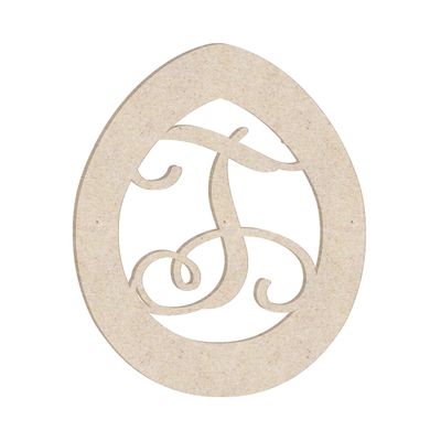 24" Easter Egg Monogram Letter Unfinished Wood Initial T (Sizes 12"-30")