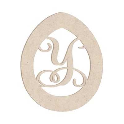 24" Easter Egg Monogram Letter Unfinished Wood Initial Y (Sizes 12"-30")
