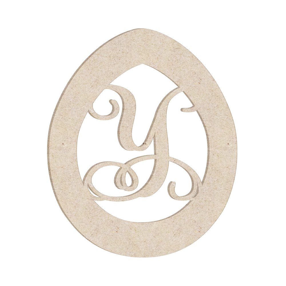 24" Easter Egg Monogram Letter Unfinished Wood Initial Y (Sizes 12"-30")