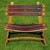 Central Coast Creations Wine Barrel Stave Small Garden Bench - Wine Barrel Handcrafted Wine Barrel Furniture view 2