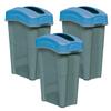 Glasdon Pack of 3 Eco Nexus 23G Recycling Bins  Gray  23-Gallon (Variety Decal Pack) view 1