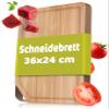 Rosle 15032 Cutting Board with Stainless Steel Handle, Wood, Natural, 36 x 24 x 2.5 cm view 1