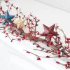Americana Pip Berry Garland with with Red, White and Blue Stars  Year Round Rustic Berries, Farmhouse Home Decor for Table Arrangements, Fireplace Mantel, and Seasonal Centerpiece Decorations (60" L) view 1